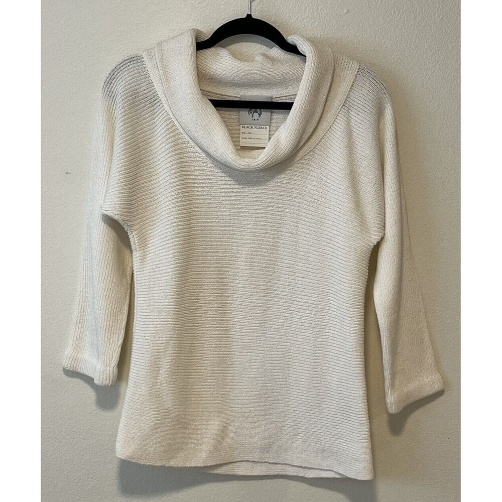 Black Fleece Brooks Brothers 100% Cotton Knit Sweater Womens Medium BB3 Ivory